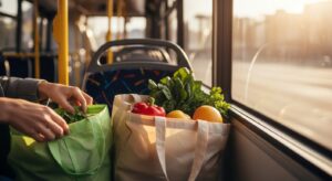 Compras de supermercado no ônibus: guia organizado