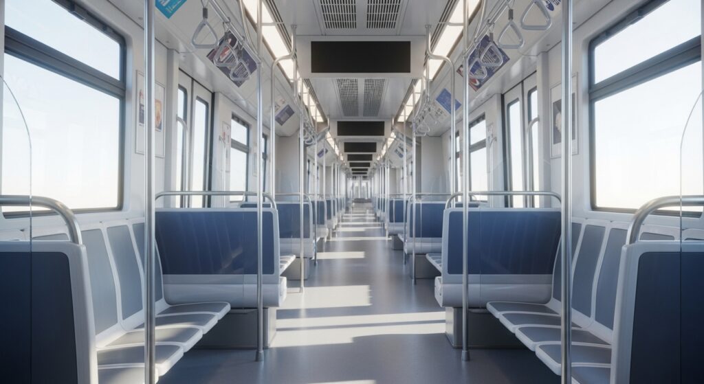 Ônibus e metrôs limpos: Saúde e bem-estar para todos